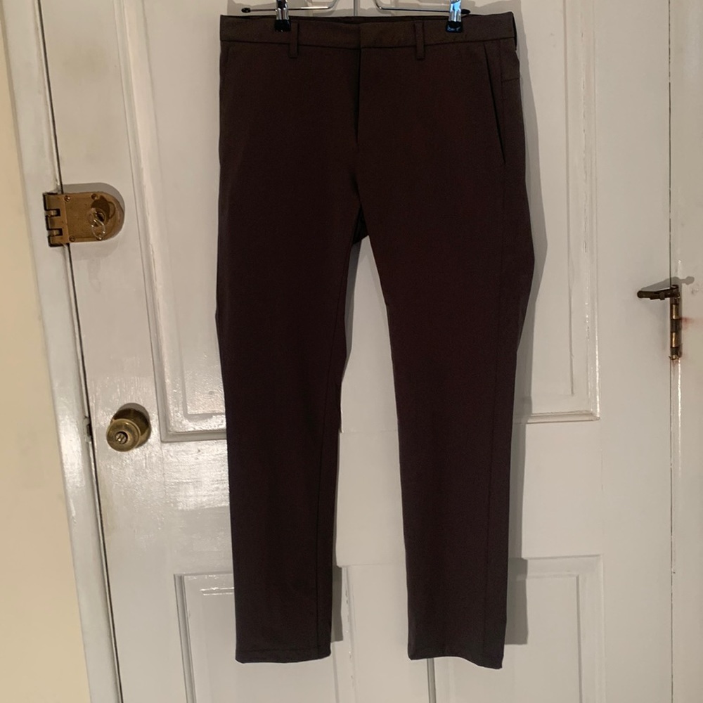 Ministry of Supply chinos. Gray. 32” waist. Inseam hemmed to 30”